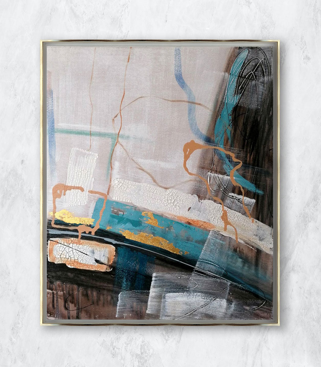 Komposition aus Türkis und Gold 1