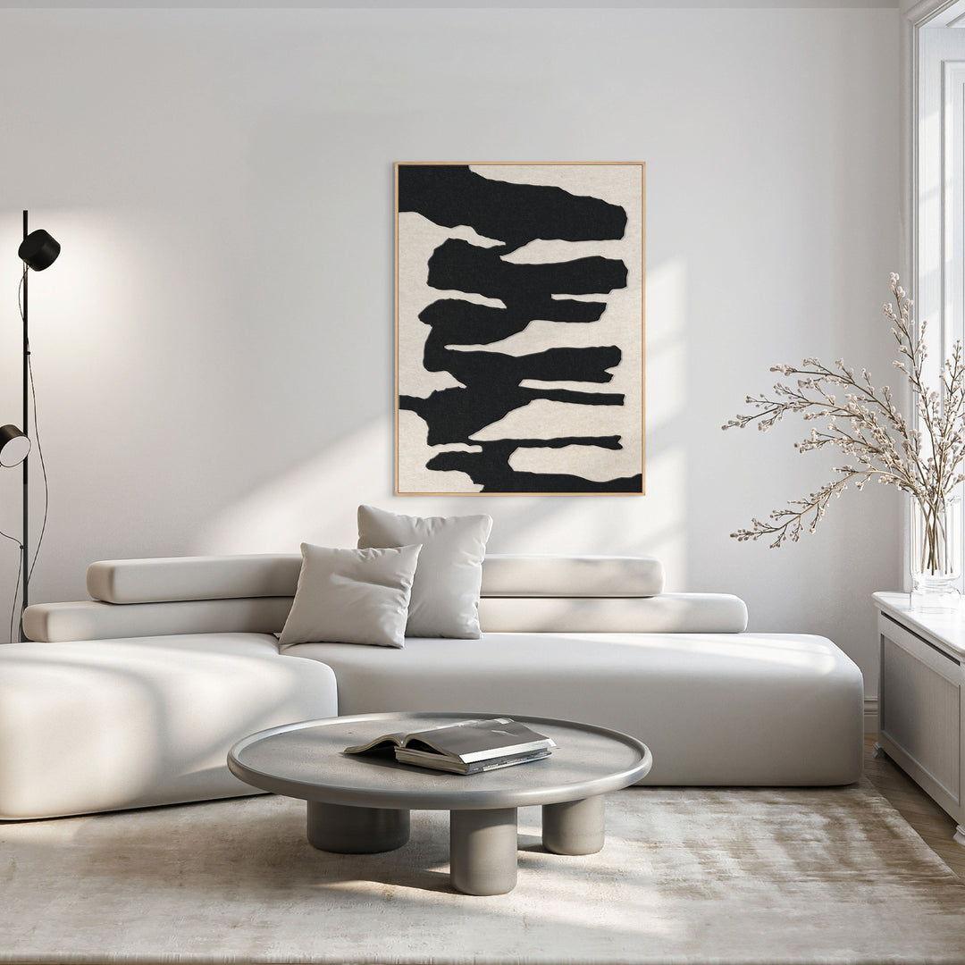 Frequency 1 – Akustikbild aus Filz in Schwarz/Off-White
