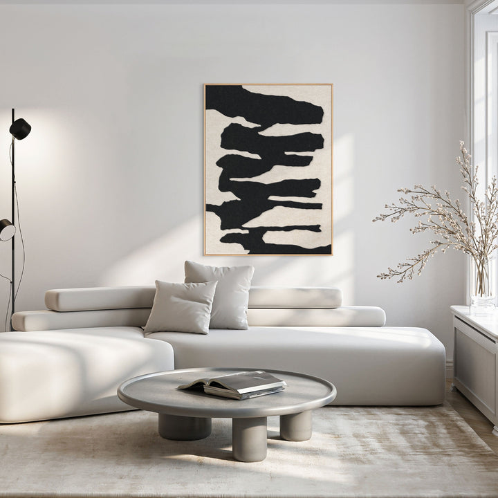 Frequency 1 – Akustikbild aus Filz in Schwarz/Off-White