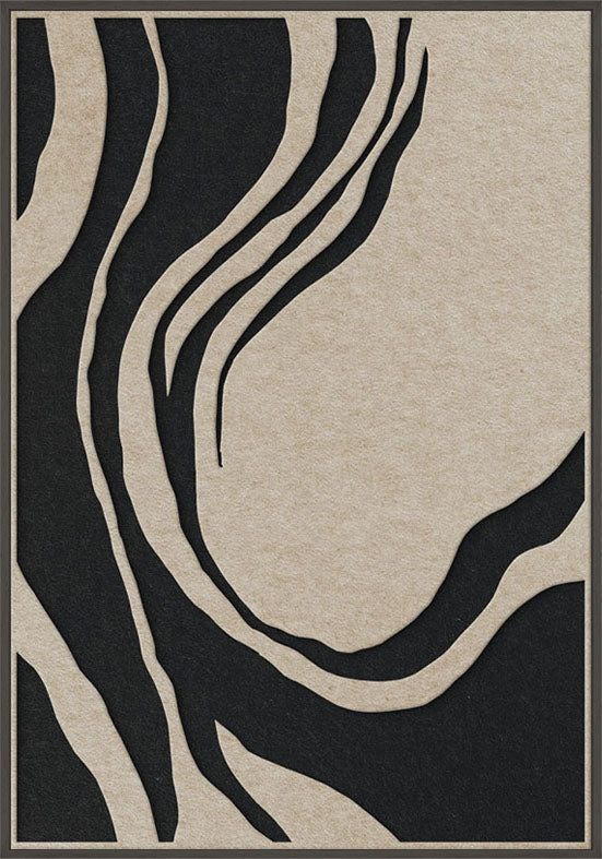 Sacred Silence 2 – Akustikbild aus Filz, Sand/Schwarz, Hochformat