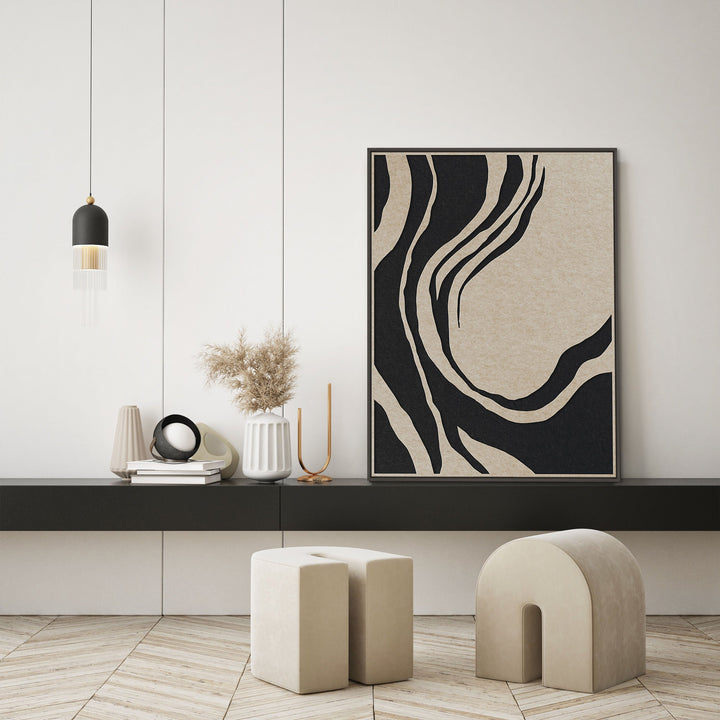 Sacred Silence 2 – Akustikbild aus Filz in Sand/Schwarz
