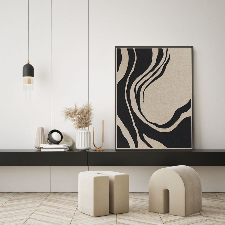 Sacred Silence 2 – Akustikbild aus Filz in Sand/Schwarz
