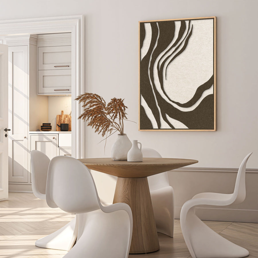 Sacred Silence 1 – Akustikbild aus Filz in Off-White/Braun