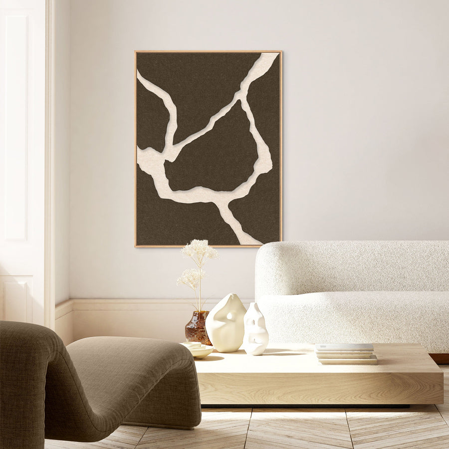 Quiet Friction 2 – Akustikbild aus Filz in Braun/Off-White