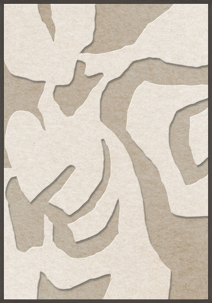 Soft Embrace 1 – Akustikbild aus Filz, Off-White/Sand, Hochformat