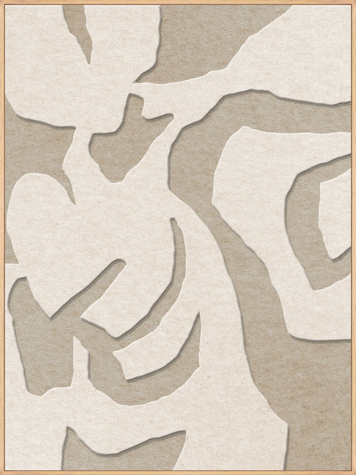 Soft Embrace 1 – Akustikbild aus Filz, Off-White/Sand, Hochformat