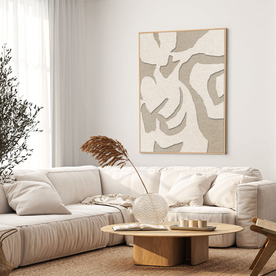 Soft Embrace 1 – Akustikbild aus Filz in Off-White/Sand