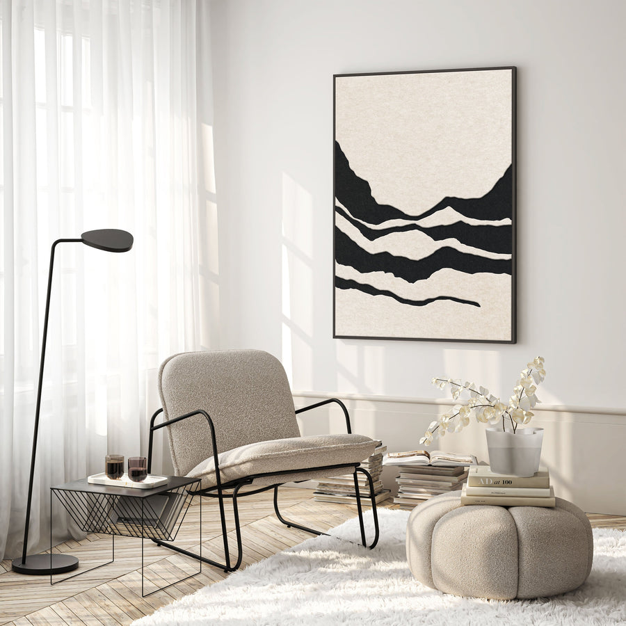 Tonefield 2 – Akustikbild aus Filz in Off-White/Schwarz