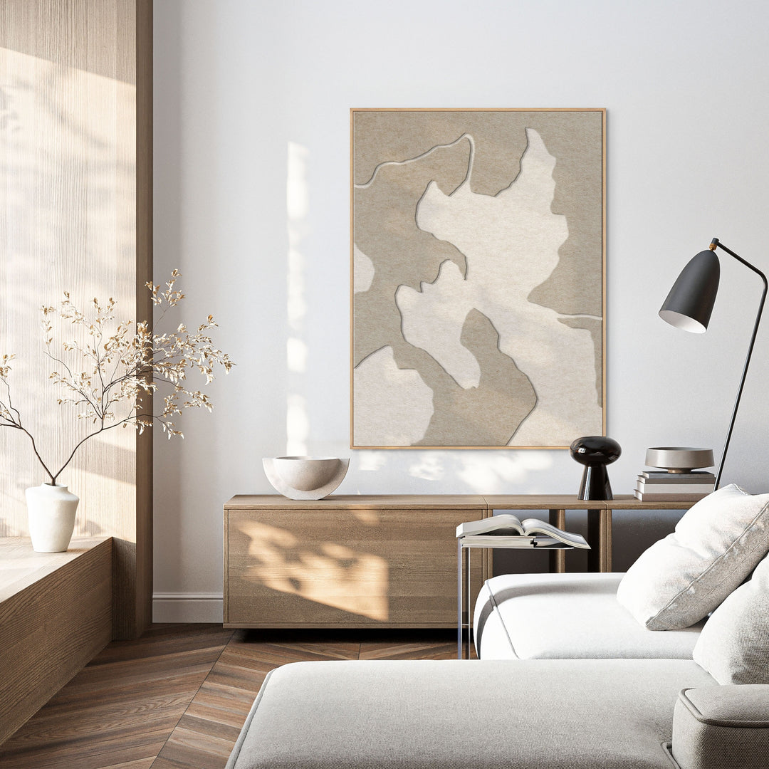 Celestial Tone 2 – Akustikbild aus Filz in Sand/Off-White