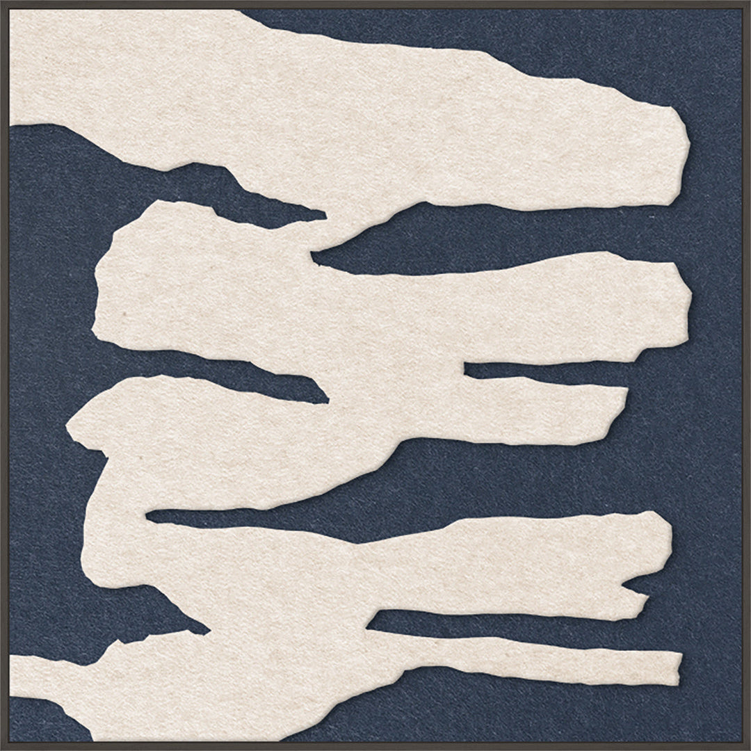 Frequency Square 1 – Akustikbild aus Filz, Off-White/Dunkelblau, quadratisch