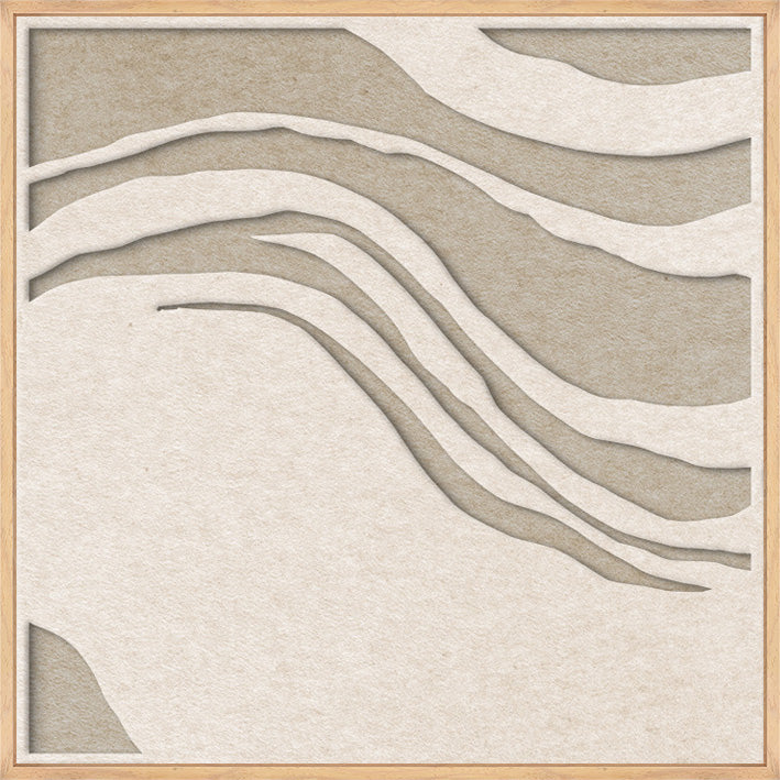 Sacred Silence Square 2 – Akustikbild aus Filz, Off-White/Sand, quadratisch