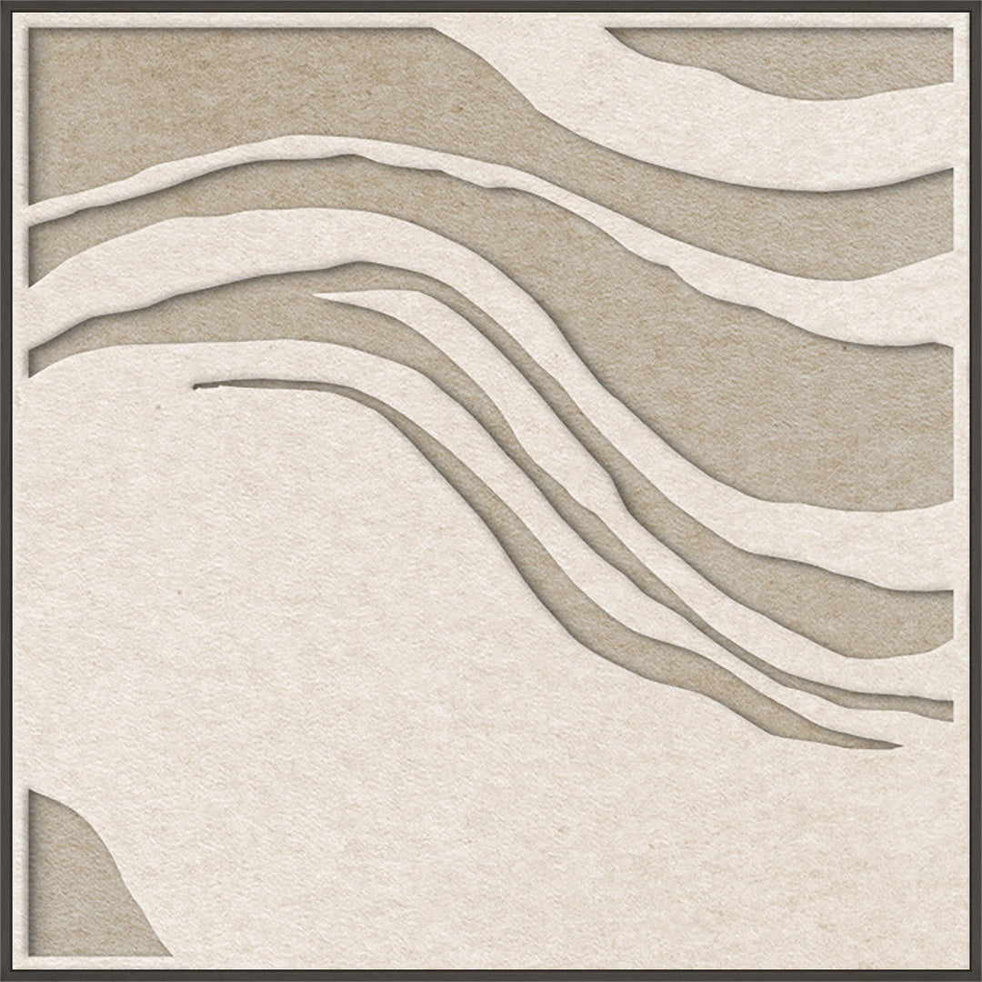 Sacred Silence Square 2 – Akustikbild aus Filz, Off-White/Sand, quadratisch