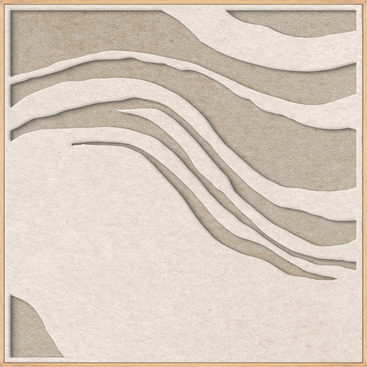 Sacred Silence Square 2 – Akustikbild aus Filz, Off-White/Sand, quadratisch