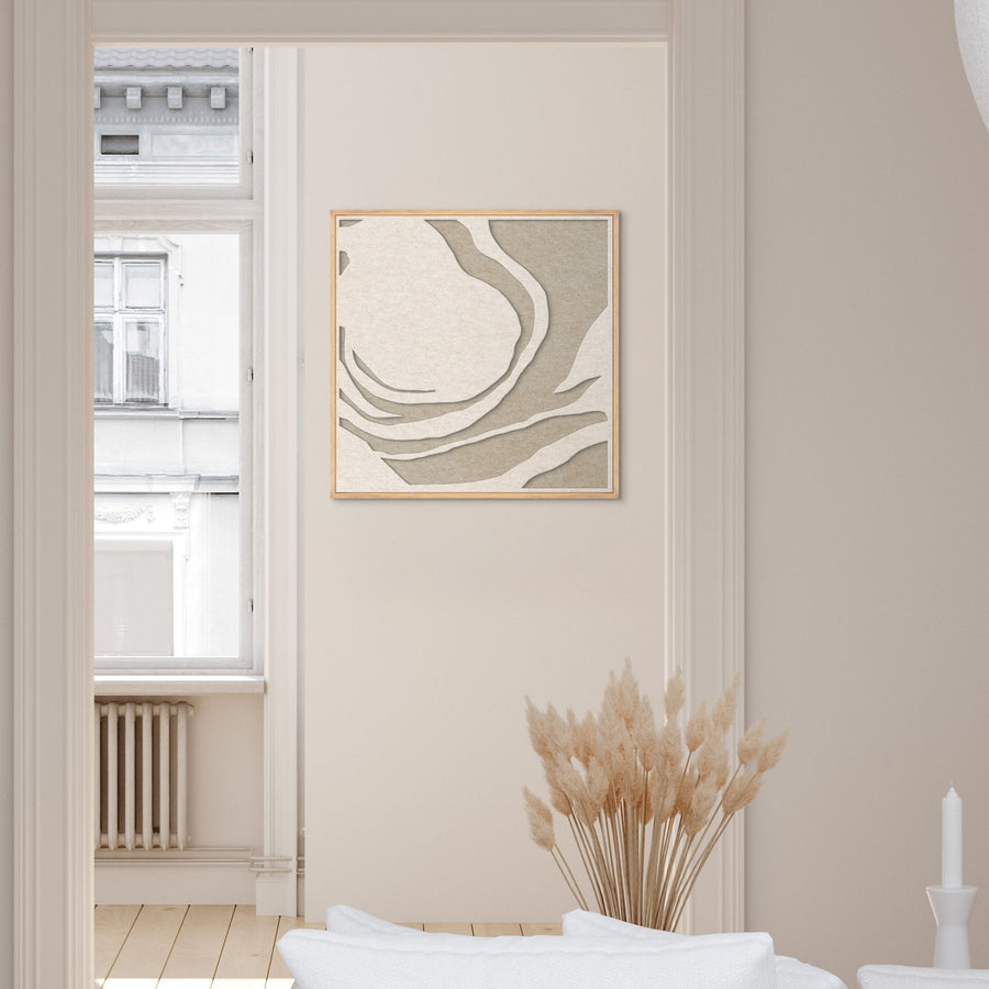 Silent Whisper Square 1 – Akustikbild aus Filz in Off-White/Sand