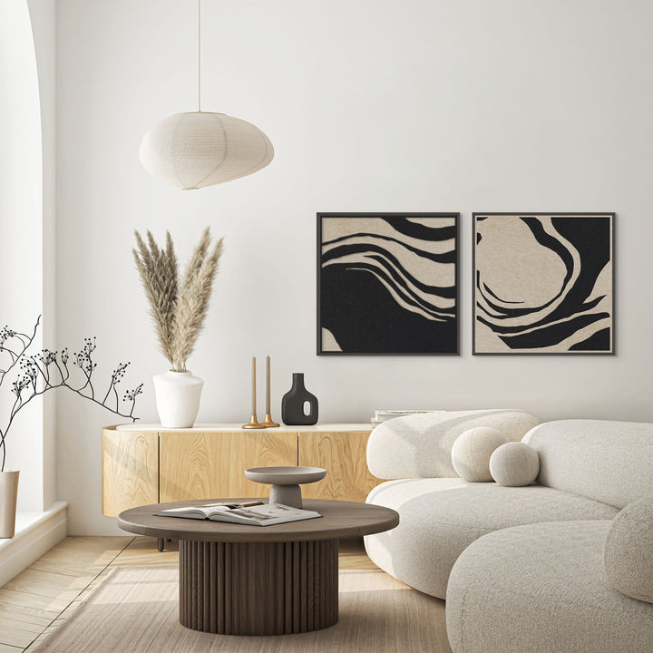 Silent Whisper Square 1 – Akustikbild aus Filz in Off-White/Sand