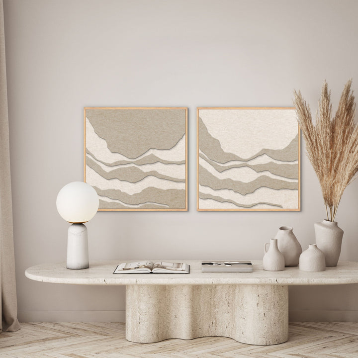 Tonefield Square 2 – Akustikbild aus Filz in Sand/Off-White