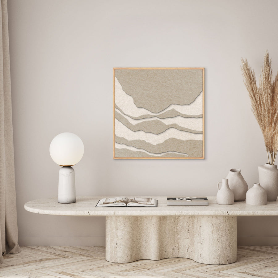 Tonefield Square 2 – Akustikbild aus Filz in Sand/Off-White