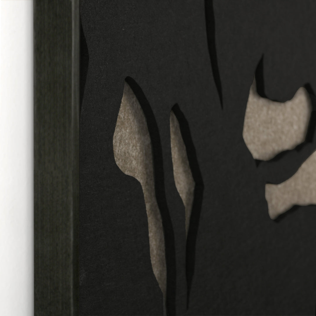 Silent Shadows 1 – Akustikbild aus Filz, Schwarz/Braun, Hochformat
