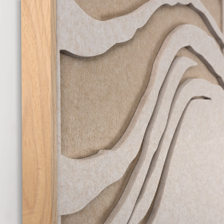 Sacred Silence Square 2 – Akustikbild aus Filz, Off-White/Sand, quadratisch