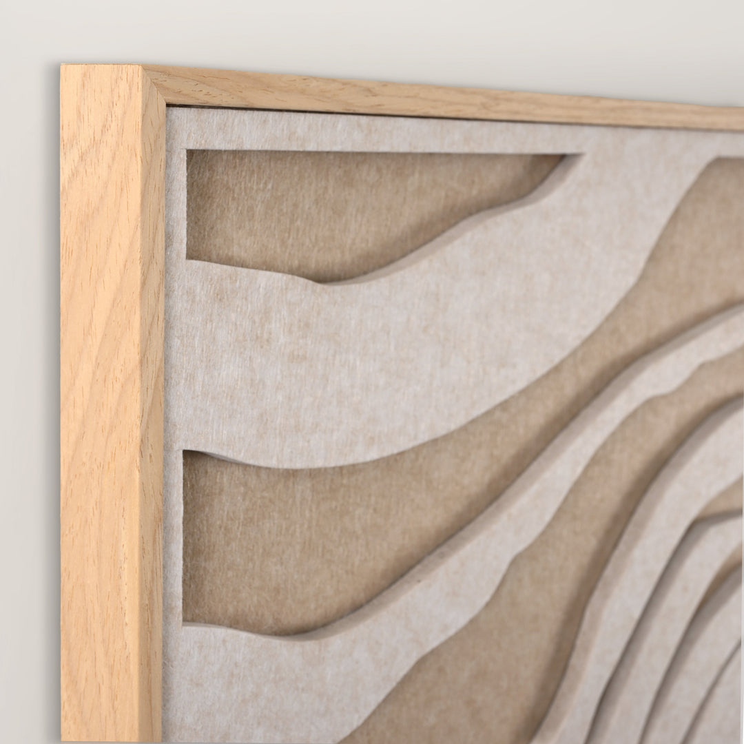Sacred Silence Square 2 – Akustikbild aus Filz, Off-White/Sand, quadratisch