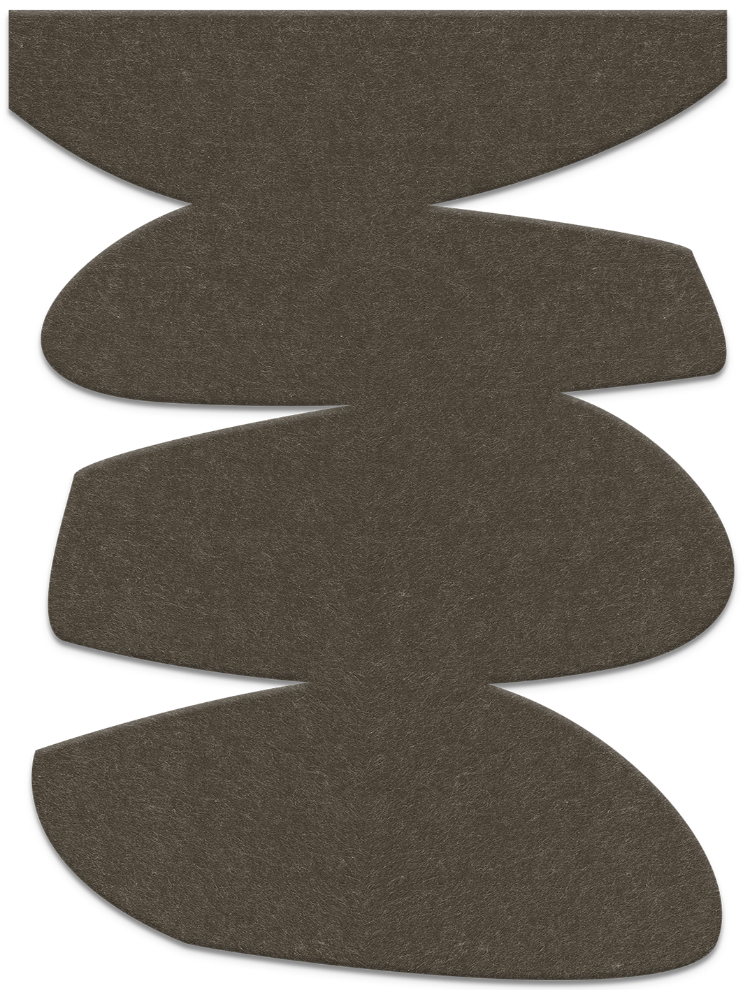 Stone Balance – Akustik-Skulptur aus Filz für die Wand, Hochformat