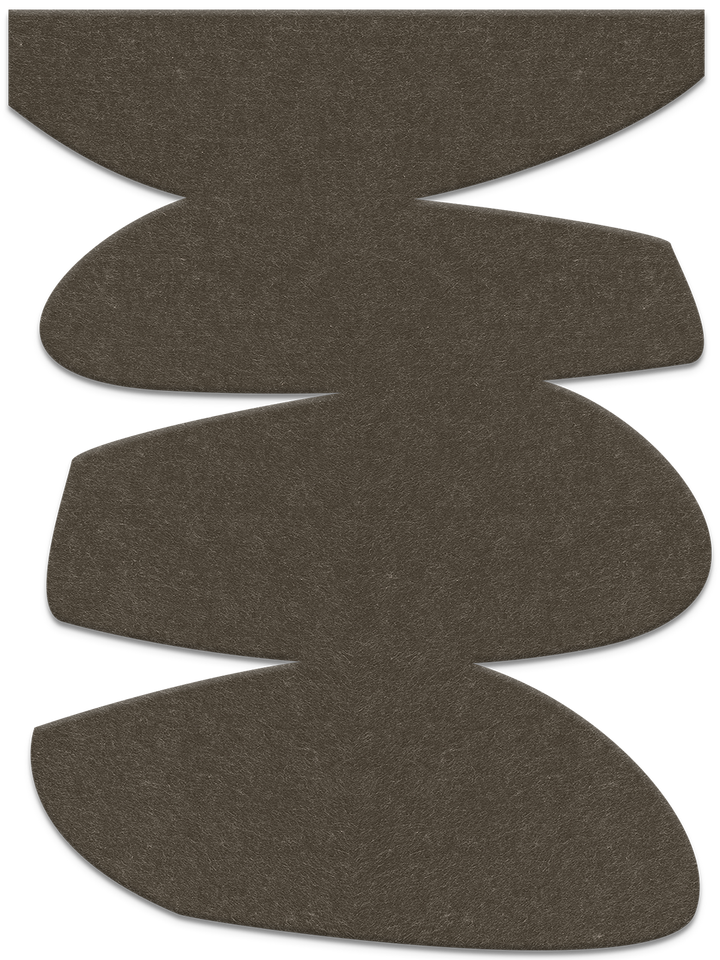 Stone Balance – Akustik-Skulptur aus Filz für die Wand, Hochformat