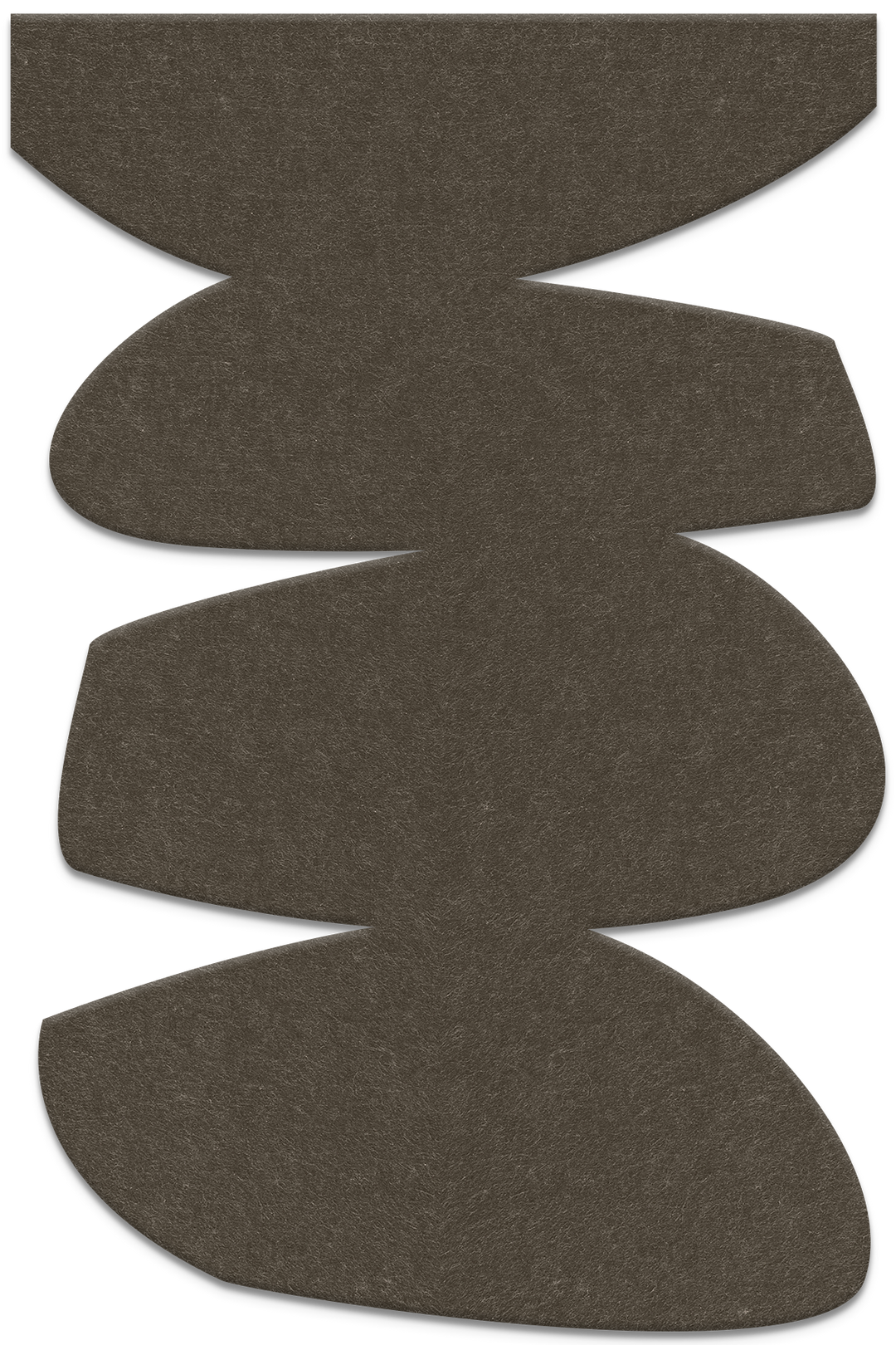 Stone Balance – Akustik-Skulptur aus Filz für die Wand, Hochformat
