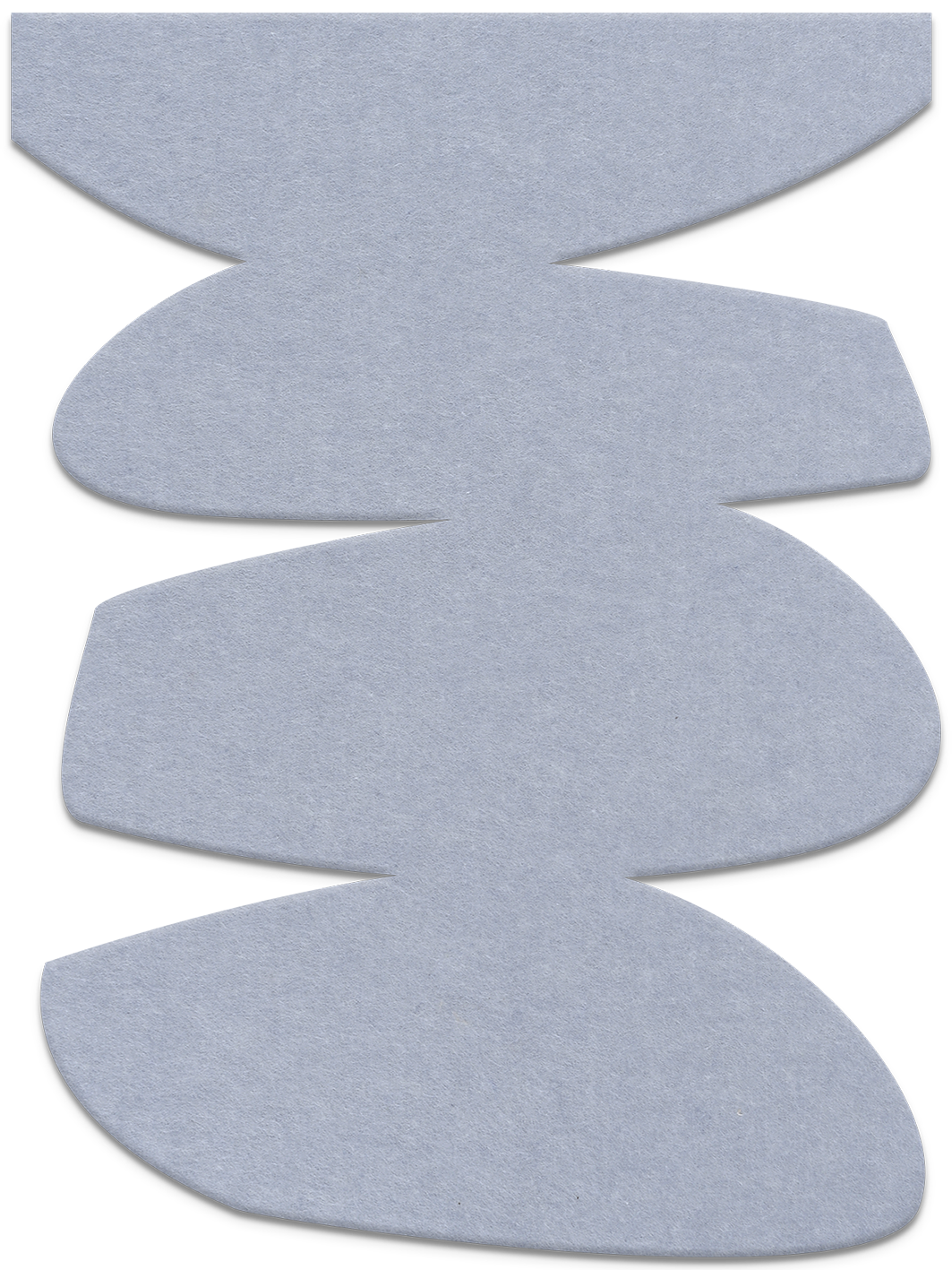 Stone Balance – Akustik-Skulptur aus Filz für die Wand, Hochformat