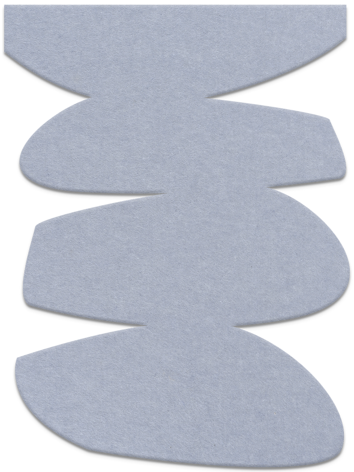 Stone Balance – Akustik-Skulptur aus Filz für die Wand, Hochformat