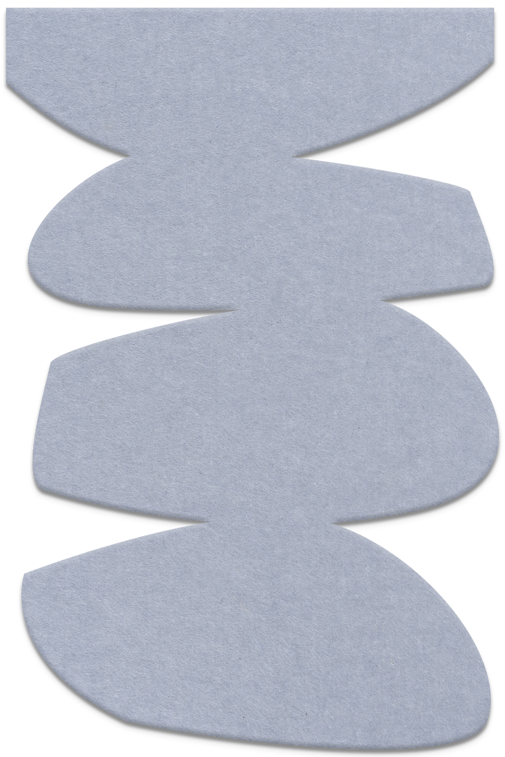 Stone Balance – Akustik-Skulptur aus Filz für die Wand, Hochformat