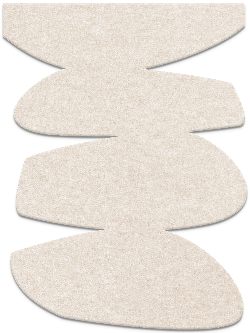 Stone Balance – Akustik-Skulptur aus Filz für die Wand, Hochformat