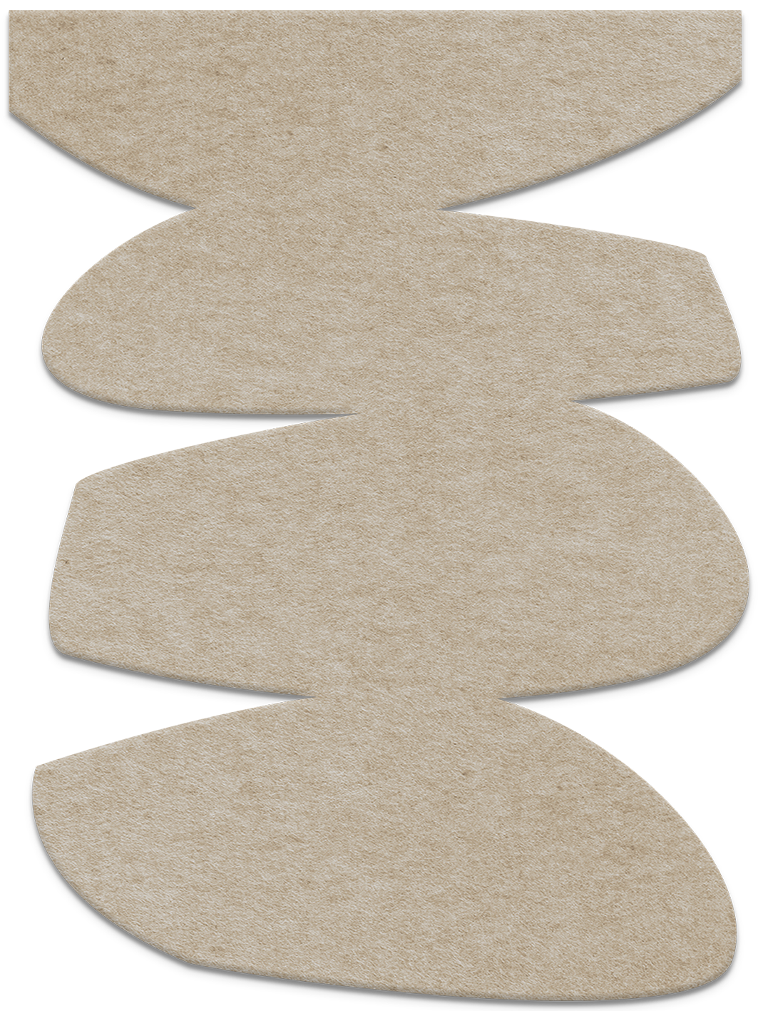 Stone Balance – Akustik-Skulptur aus Filz für die Wand, Hochformat