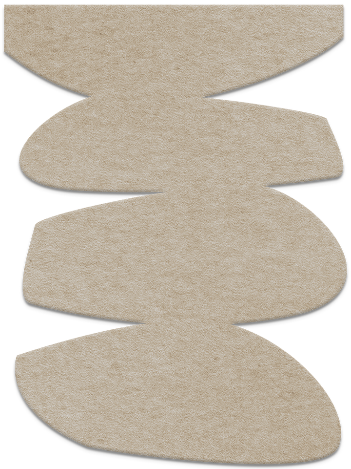 Stone Balance – Akustik-Skulptur aus Filz für die Wand, Hochformat