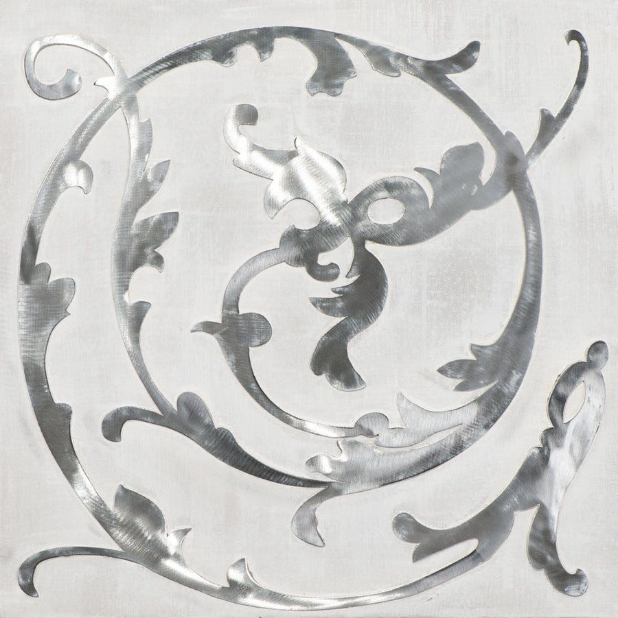 Efeu in silber – Handgemaltes Acrylgemälde