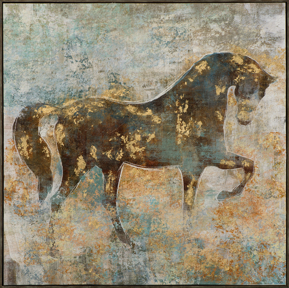 Pferd mit goldenen Tupfen