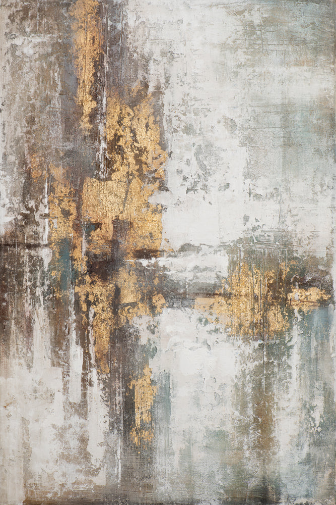 Abstrakte Farbkomposition in Beige und Gold
