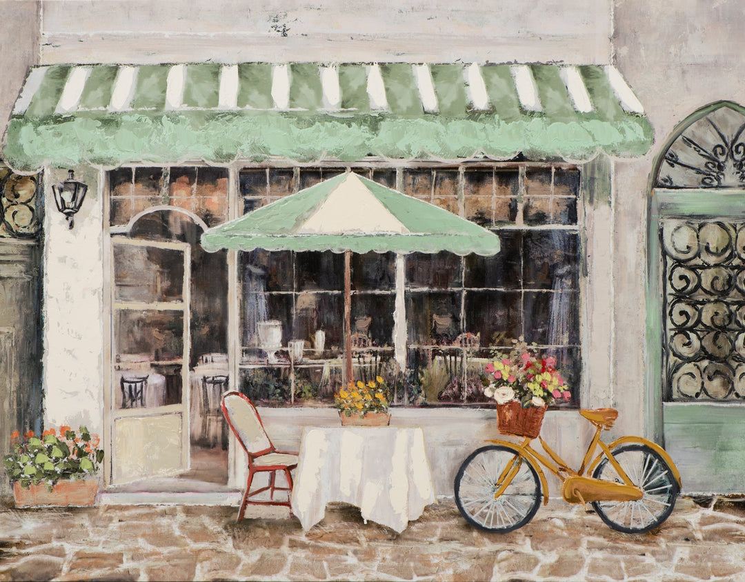 Straßencafé in grün