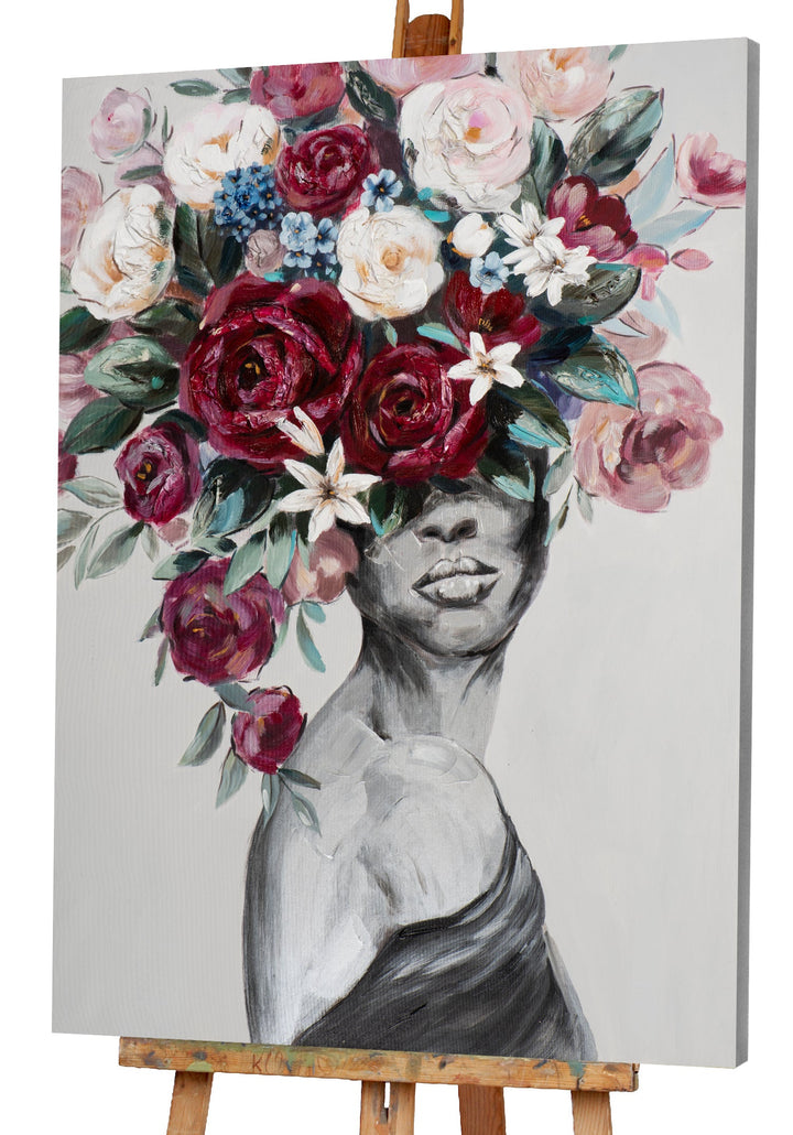 Schönheit mit Blumenschmuck