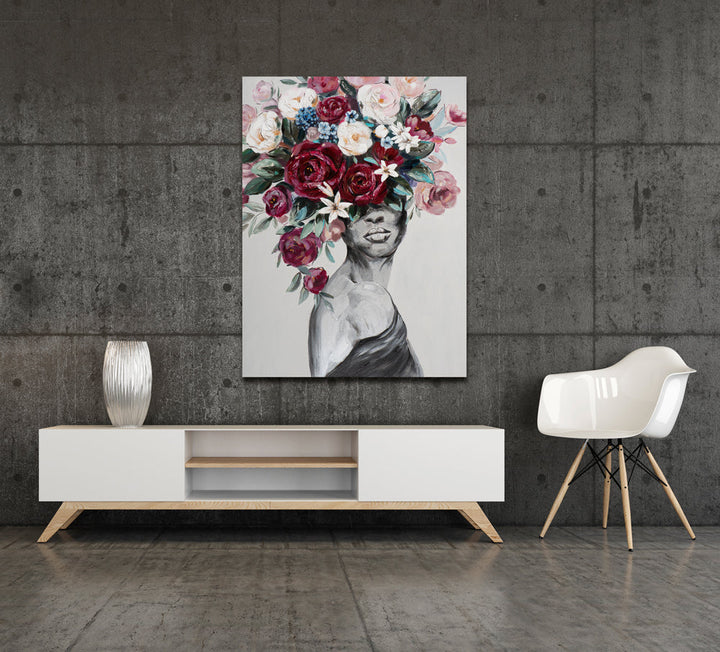 Schönheit mit Blumenschmuck