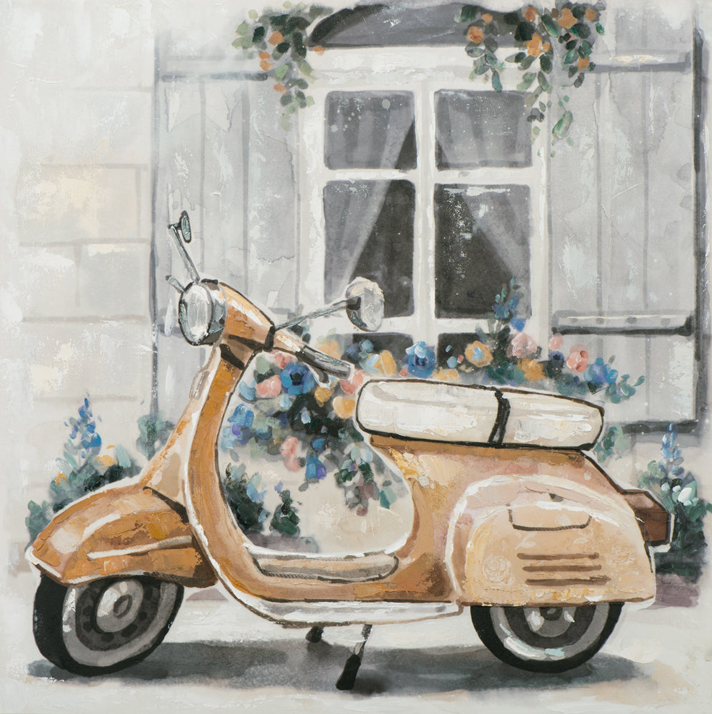 Nostalgischer Roller mit Blumen