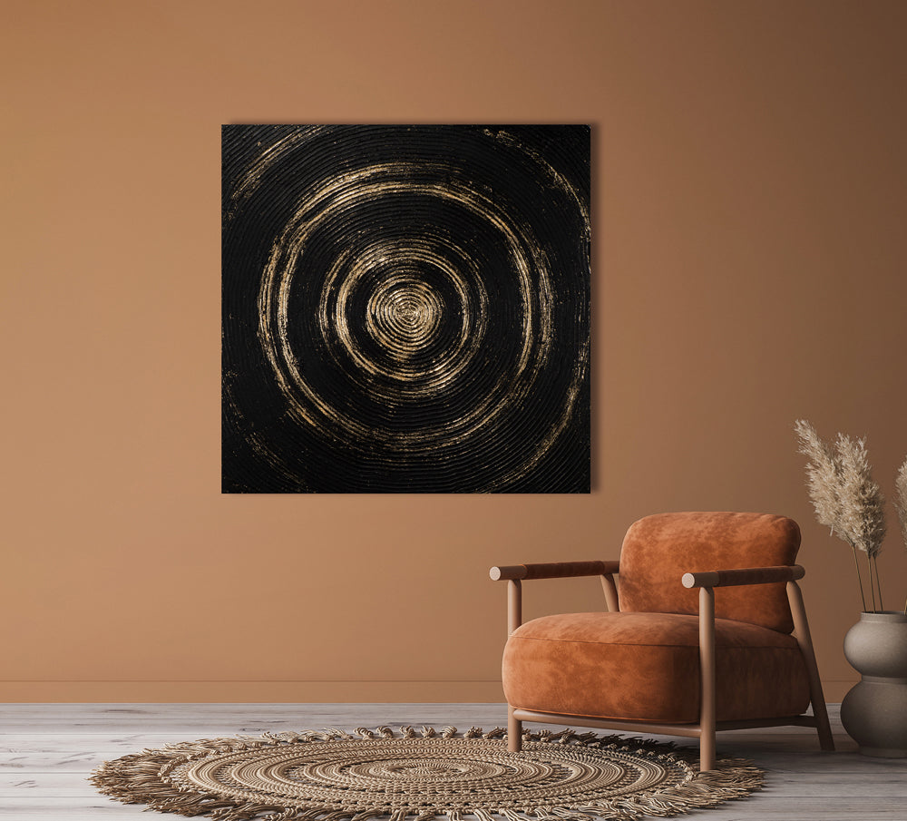Elegantes Mandala in Schwarz-gold