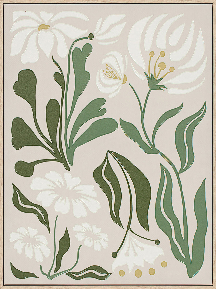 Natural Flowers – Handveredelter Kunstdruck auf Leinwand