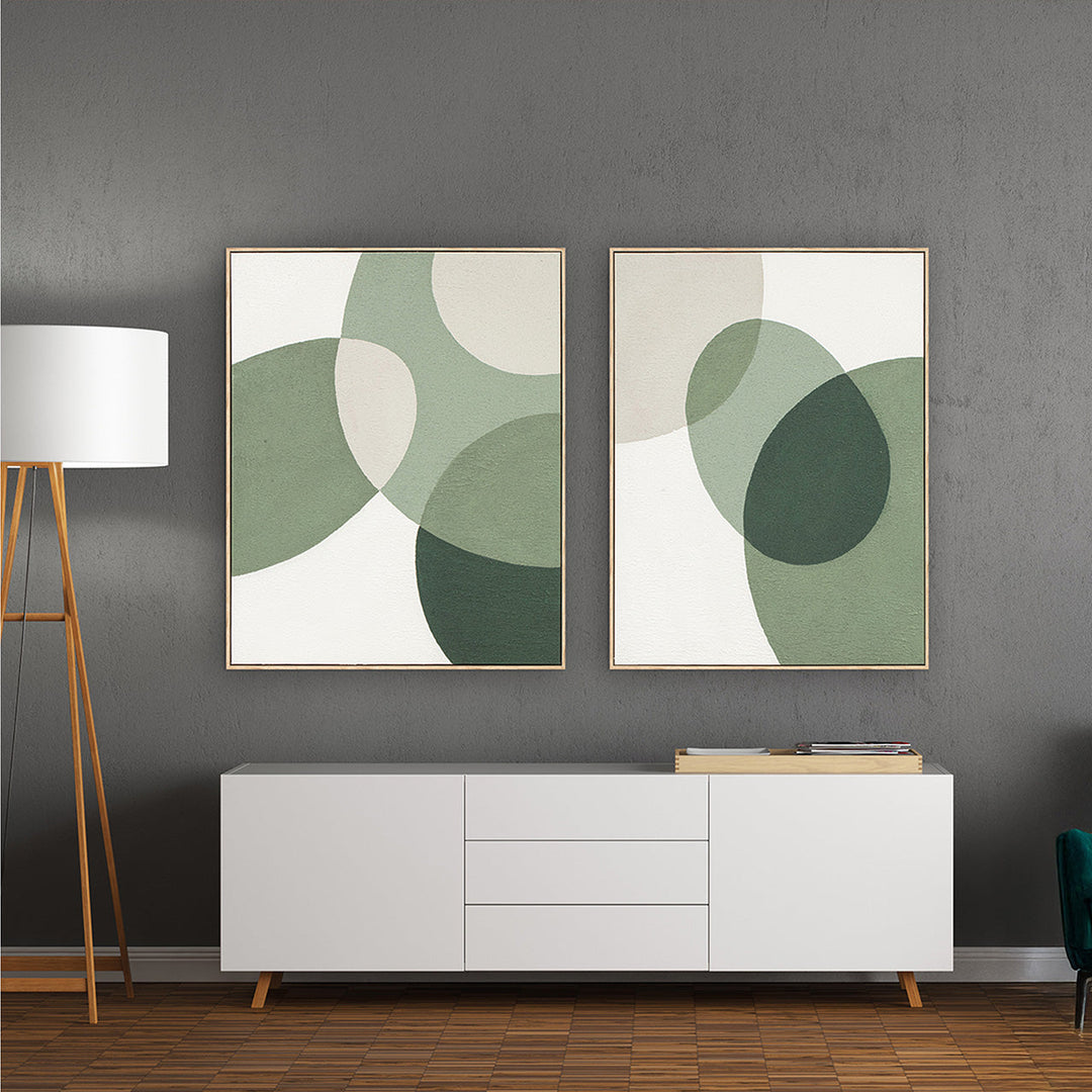 Green Dots (80 x 100 cm) – Handgemaltes Acrylgemälde