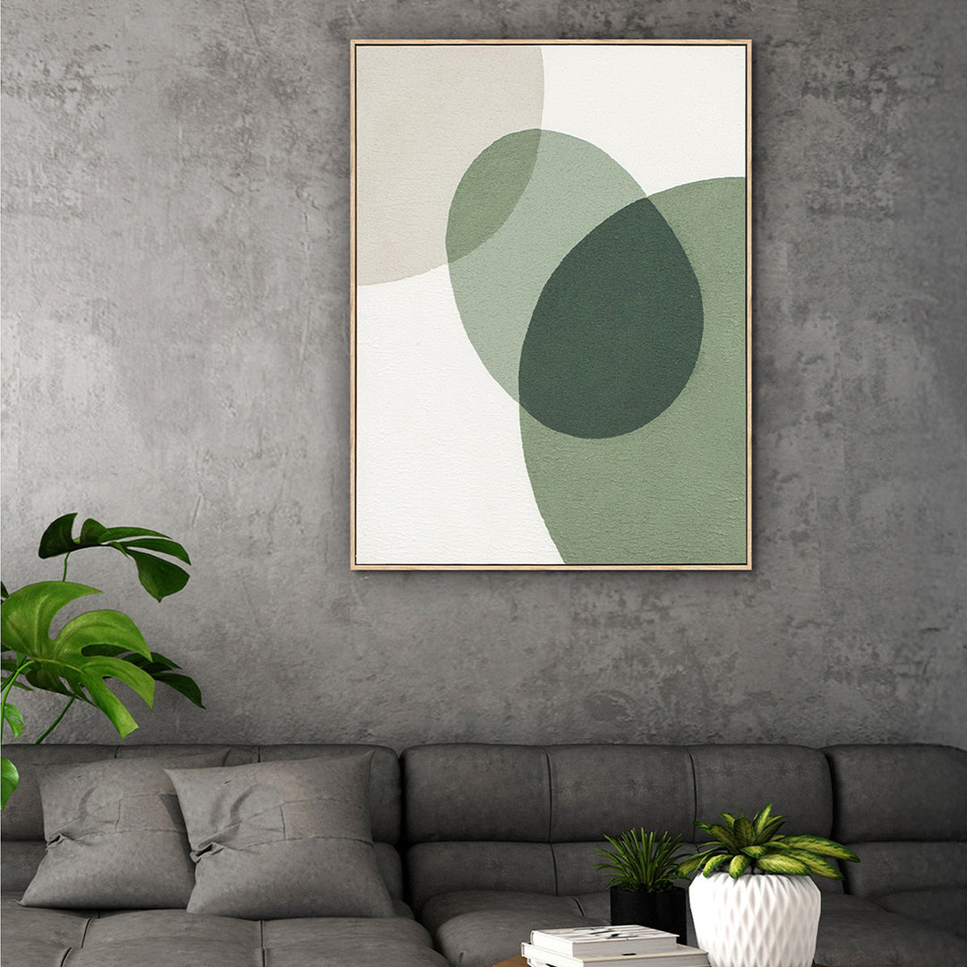 Green Dots (80 x 100 cm) – Handgemaltes Acrylgemälde