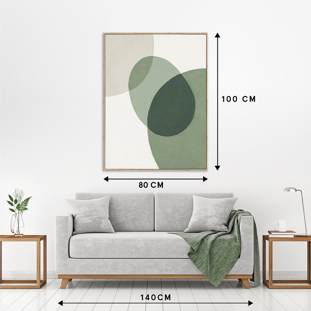 Green Dots (80 x 100 cm) – Handgemaltes Acrylgemälde
