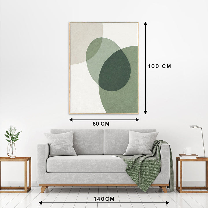 Green Dots (80 x 100 cm) – Handgemaltes Acrylgemälde