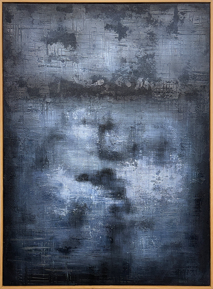 Deep Blue (90 x 120 cm) – Handveredelter Kunstdruck auf Leinwand