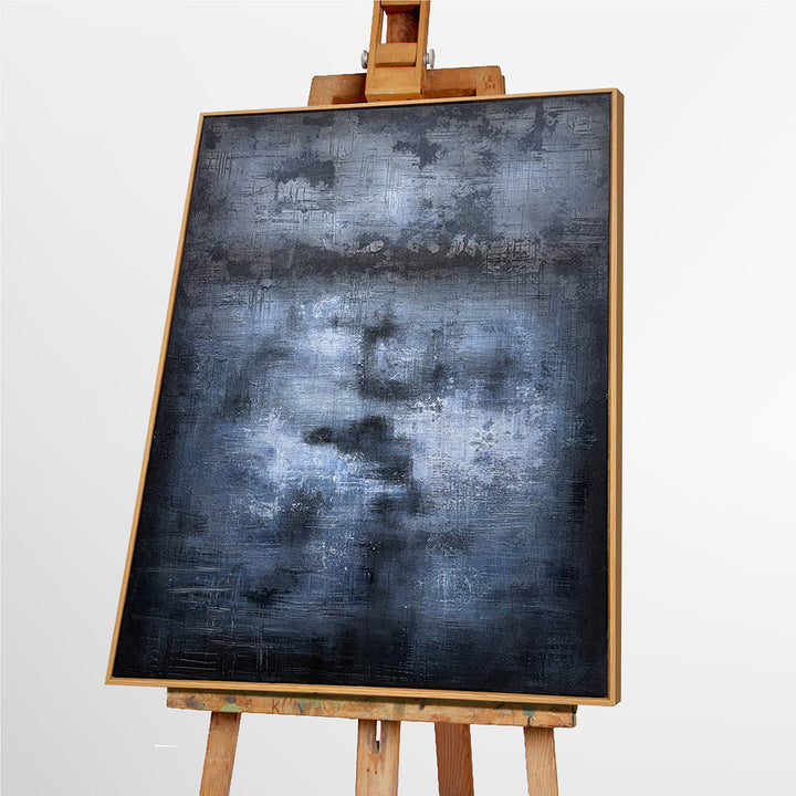 Deep Blue (90 x 120 cm) – Handveredelter Kunstdruck auf Leinwand