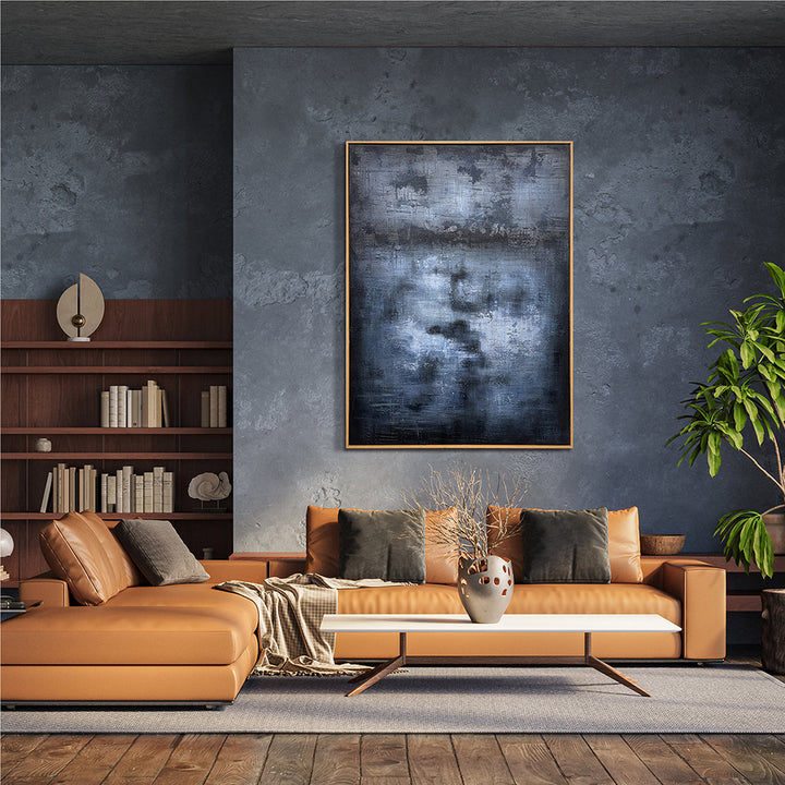 Deep Blue (90 x 120 cm) – Handveredelter Kunstdruck auf Leinwand