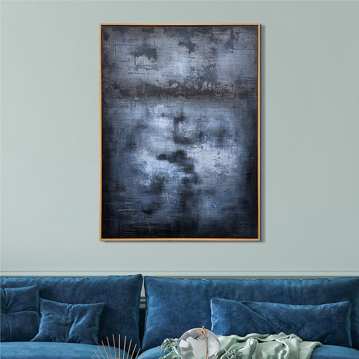 Deep Blue (90 x 120 cm) – Handveredelter Kunstdruck auf Leinwand